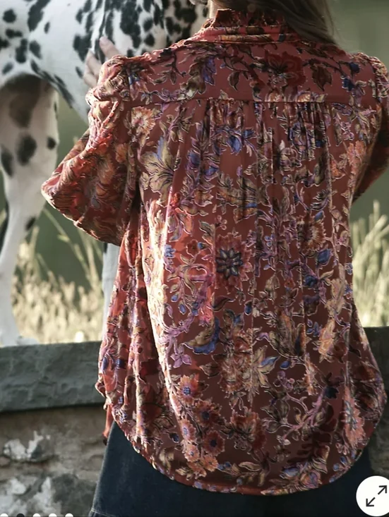 Anthropologie Estela Burnout Sheer Blouse Sz.S NWT - Picture 2 of 12